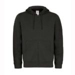 B&C-Full-zip-hooded-sweatshirt-Miesten-Vetoketjullinen-Huppari-Black-musta