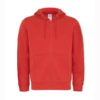 B&C-Full-zip-hooded-sweatshirt-Miesten-Vetoketjullinen-Huppari-Red-punainen