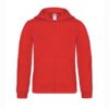 B&C-Kids-Full-Zip-Hooded-Sweatshirt-Lasten-Vetoketjullinen-Huppari-Painatuksella-Red-punainen