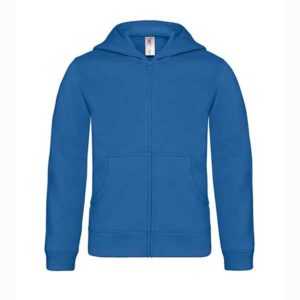 B&C-Kids-Full-Zip-Hooded-Sweatshirt-Lasten-Vetoketjullinen-Huppari-Painatuksella-RoyalBlue-sininen