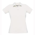 B&C-Short-Sleeved-Fine-Piquè-Polo-Shirt-naisten-pikeepaita-White-valkoinen