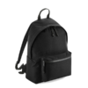 BagBase Recycled Backpack kierrätettu reppu Musta Black painatuksella